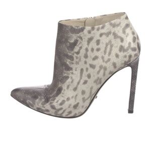 Gucci Black and Gray Leopard Ankle Boots